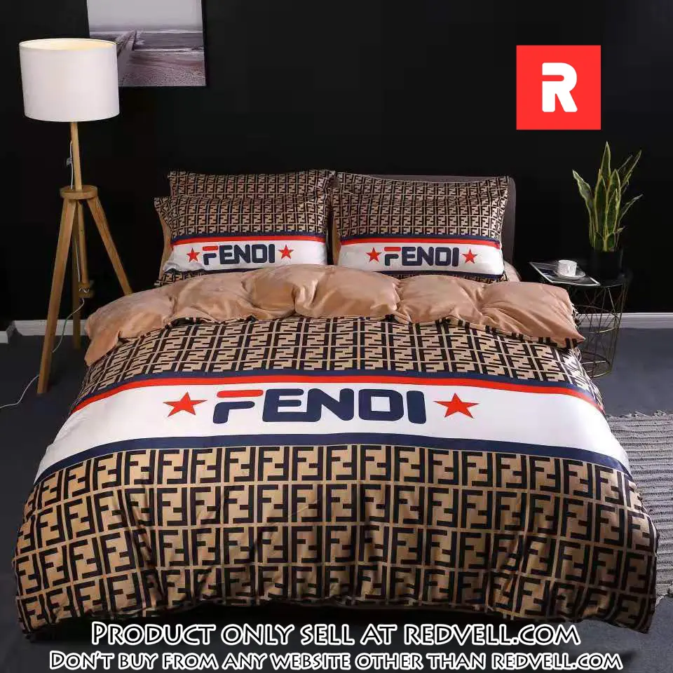 Fendi luxury logo fashion brand premium bedding set home decor hqn rv3839467